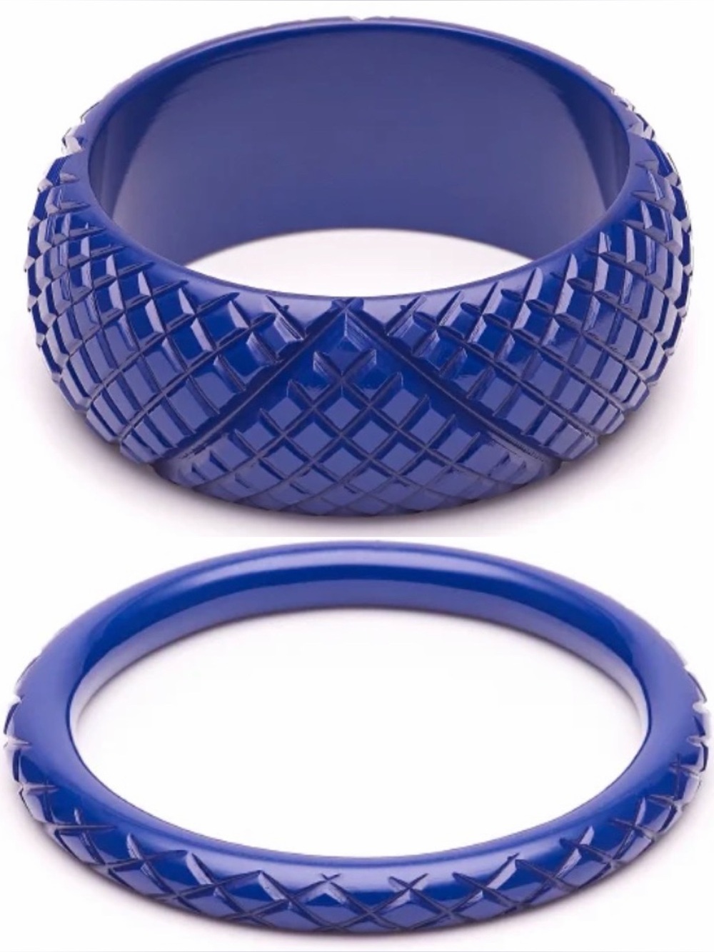 Splendette Dark Indigo Blue Vintage Bangles - Wide & Narrow